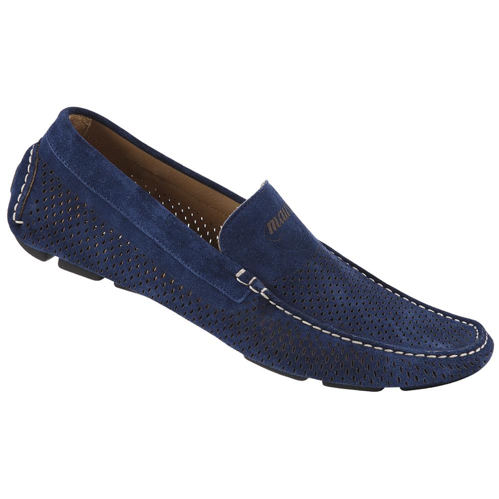 Mauri Mediterraneo 9225 Bluette Genuine Suede Perforated Shoes