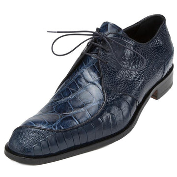 Mauri Mentore 4574 Caribbean Blue Genuine Alligator/Wonder Blue Ostrich Leg Shoes Suit Essence