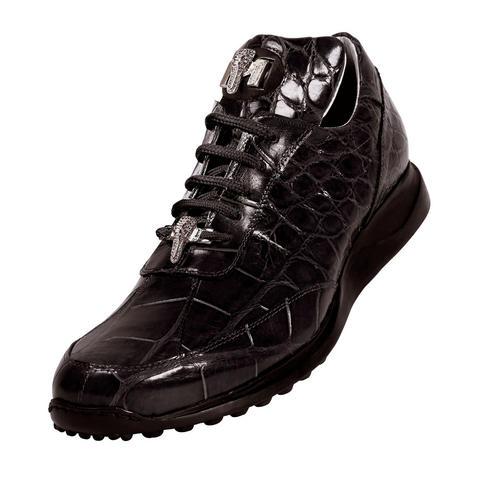 Mauri Mogul 8731-2 Black Genuine All-Over Alligator Sneakers 