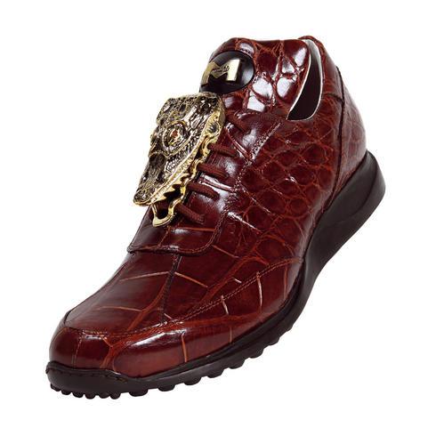 Mauri Mogul 8731 Dark Rust Genuine All-Over Alligator Sneakers 