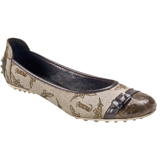 Mauri Monterey 7450 Sport Rust/Bone Genuine Baby Crocodile/Nappa Leather/Mauri Trigator Fabric Flats