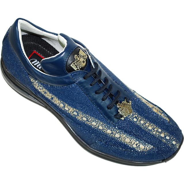 Mauri Navigator 8806 Blue Genuine Stingray/Nappa Leather Sneakers