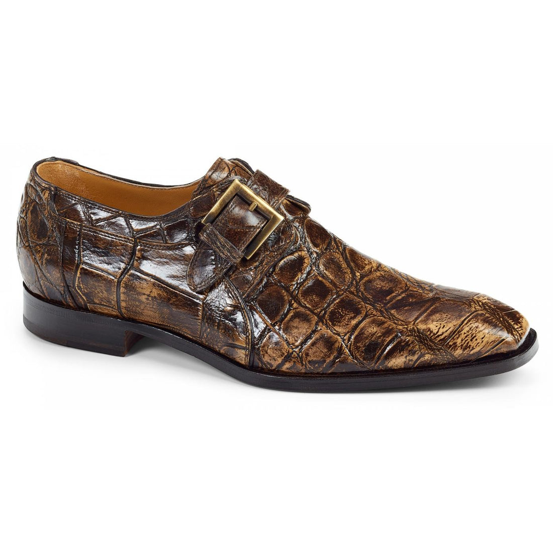 Mauri Palatino 1002 Beige/Brown All Over Genuine Body Alligator Hand Painted Two Tone Loafer Shoes 