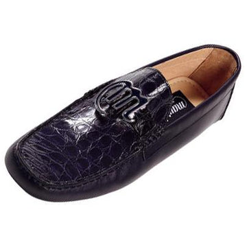 Mauri Pavillion 9195 Wonder Blue Genuine Crocodile Flanks/Soft Calf Leather Shoes 