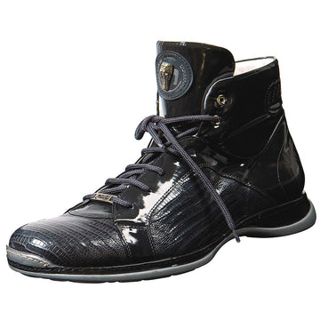 Mauri Peak 8641 Dark Grey Genuine Lizard/Patent Leather Sneakers