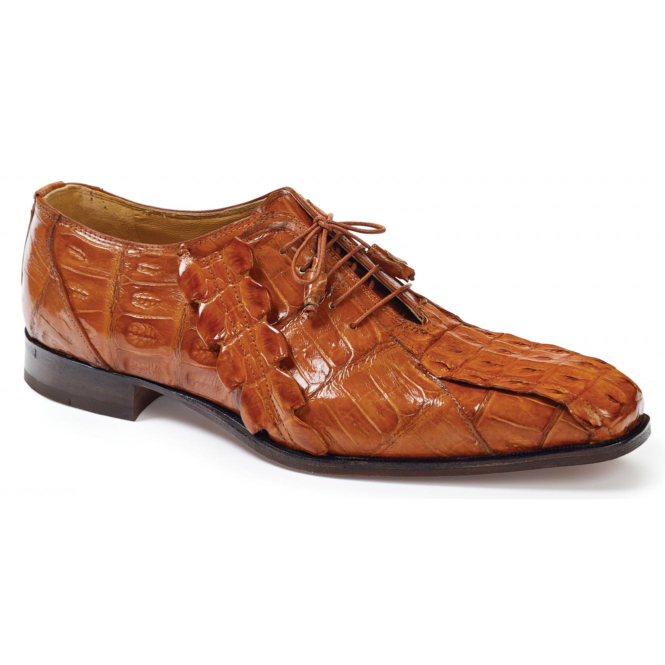 Mauri Pellegrini 4844 Cognac Genuine Baby Crocodile/Hornback Tail Shoes