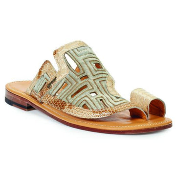 Mauri Piranesi 1885 Beige Genuine Malabo/Pony Hair Perforated Sandals