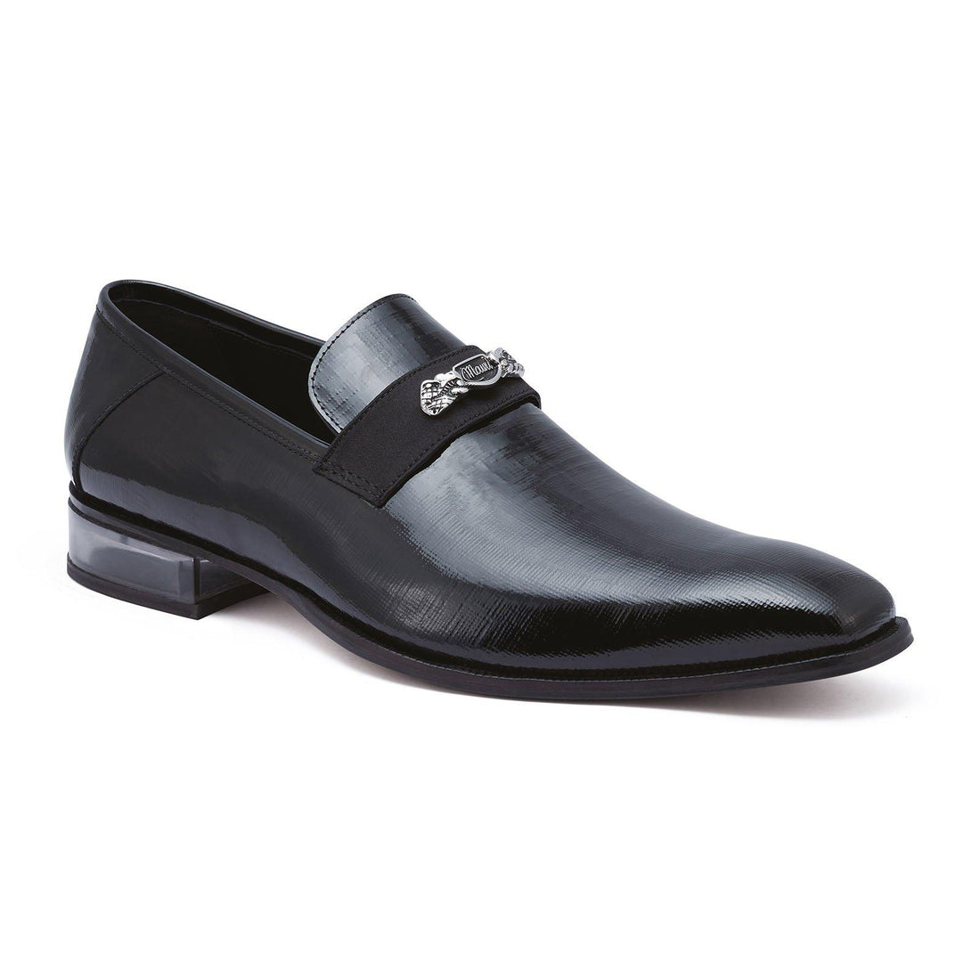 Mauri 4951 Black Genuine Canapa/Satin Slip-On Loafer Shoes