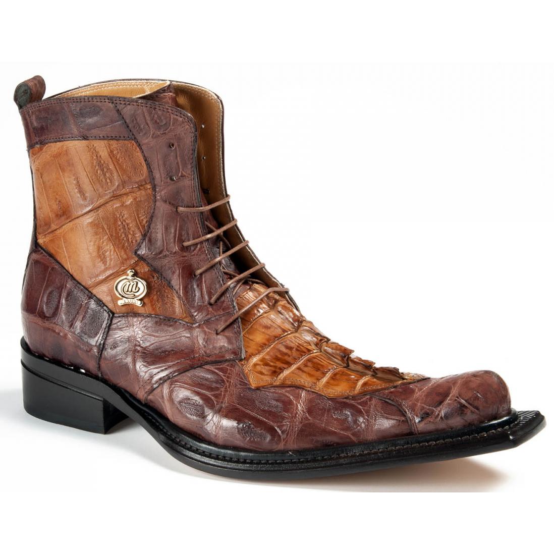 Mauri Raffaello 42742 Sport Rust/Br/y Genuine Baby Crocodile H/ Painted/Hornback Crocodile Tail Boots