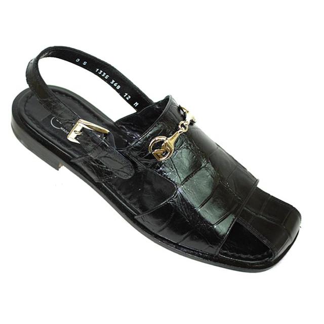 Mauri Recognition 1335 Black Genuine All-Over Alligator Sandals