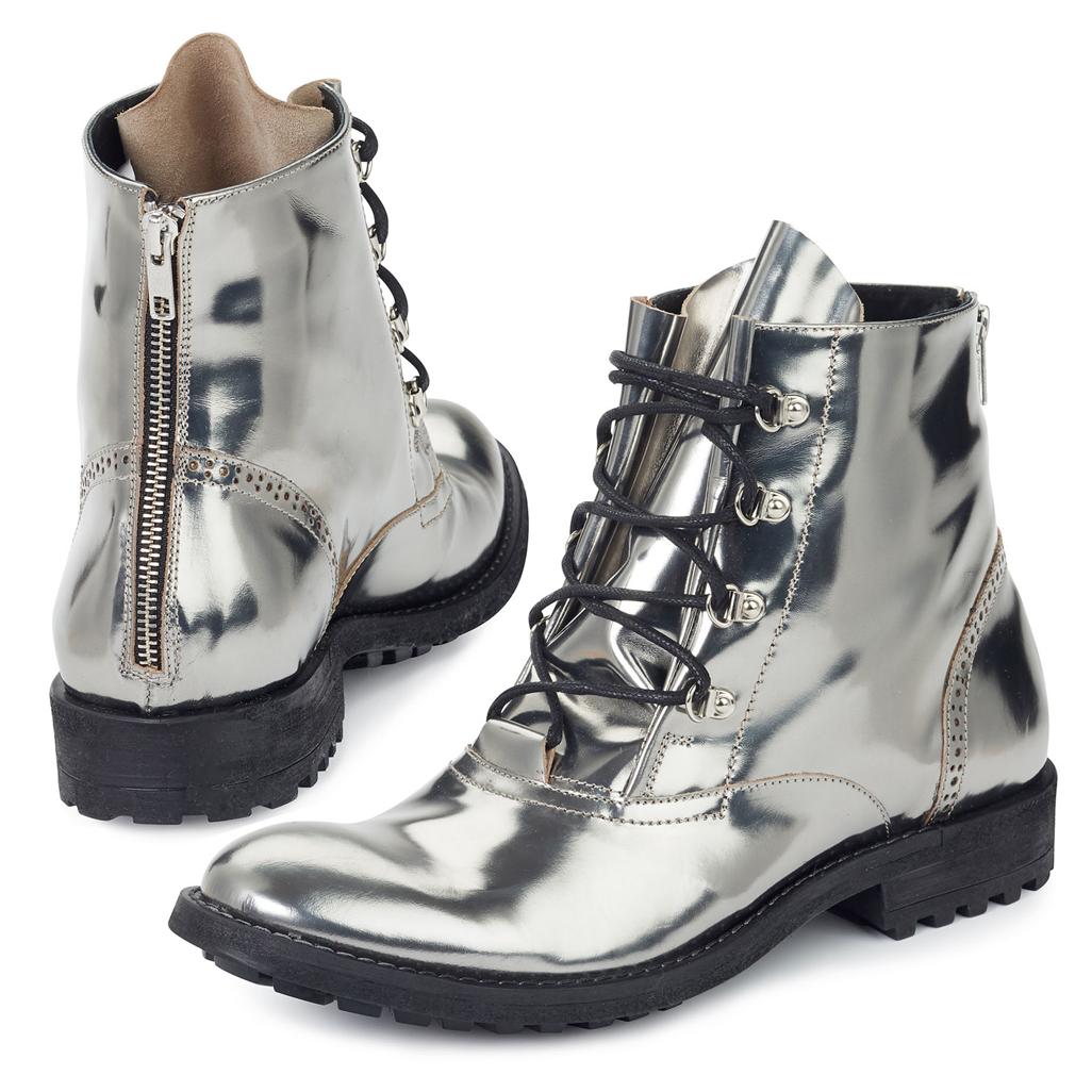 Mauri Reflex 4861 Metallic Silver Genuine Calf Leather Boots