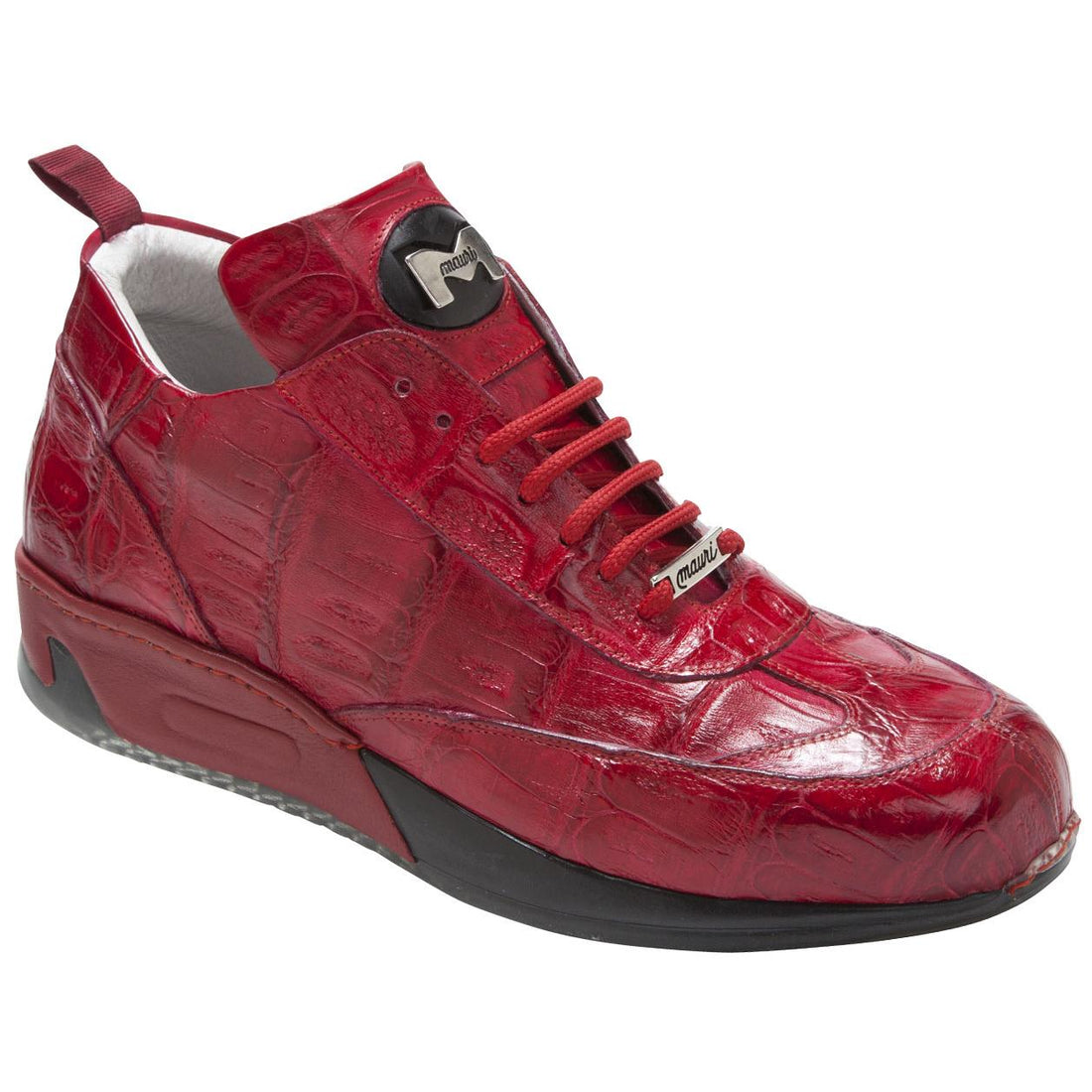 Mauri Rosso M755 H/-Painted Burnished Red Genuine All Over Baby Crocodile Sneakers