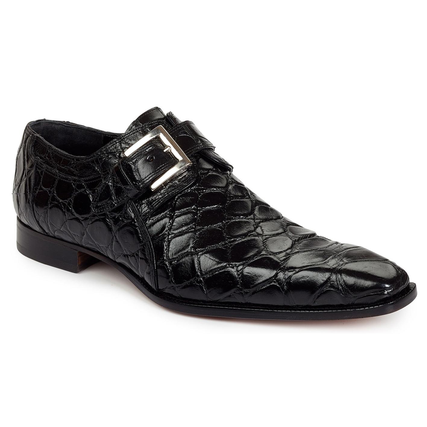 Mauri Saga 1032 Black Genuine All Over Body Alligator Dress Shoes 