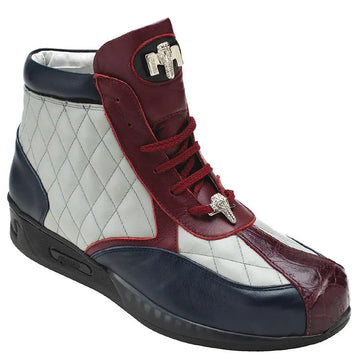 Mauri Savvy M781 Wonder Blue/Acre Raindrops/Ruby Red Genuine Baby Crocodile/Nappa Leather Sneakers