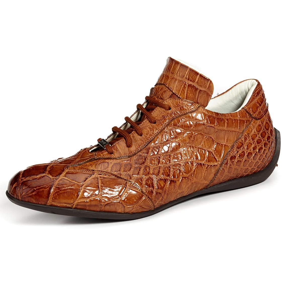 Mauri Selva 8673 Kango Tabac H/-Burnished Genuine All-Over Alligator Sneakers