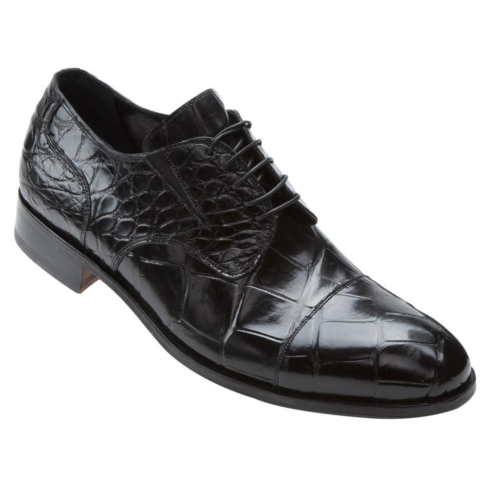 Mauri Sforza 1072 Black Genuine All Over Alligator Shoes