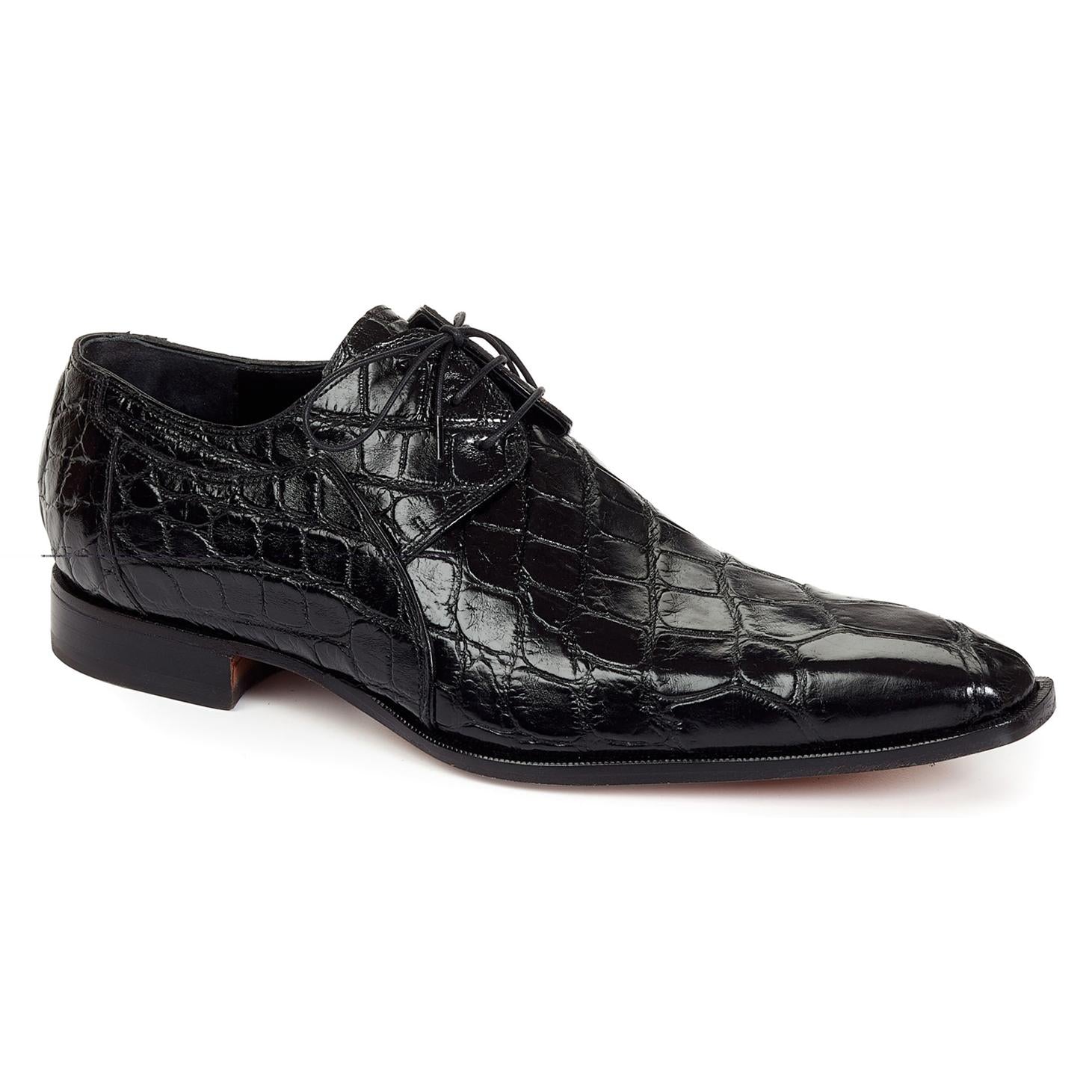 Mauri Sipario 1085 Black Genuine All-Over Body Alligator Oxford Dress Shoes