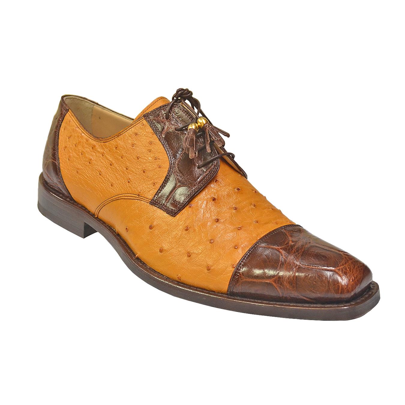 Mauri Sport Rust/Buttercup Genuine Alligator/Ostrich Shoes M594