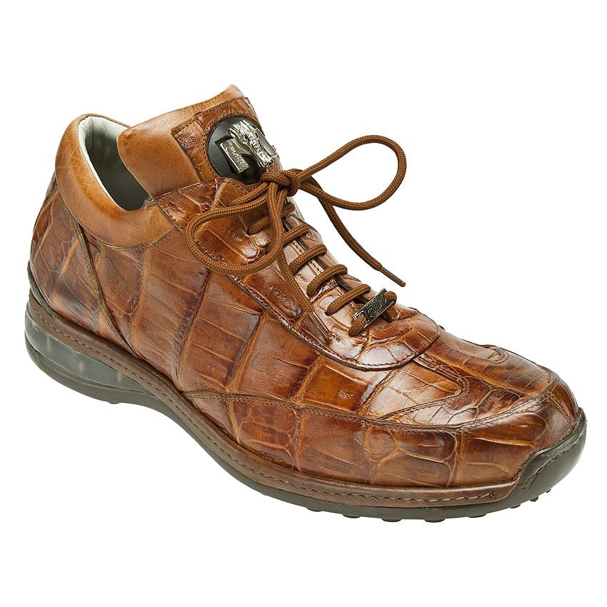 Mauri Swamp 8690 Cognac Burnished Genuine Baby Crocodile H/-Painted Casual Sneakers