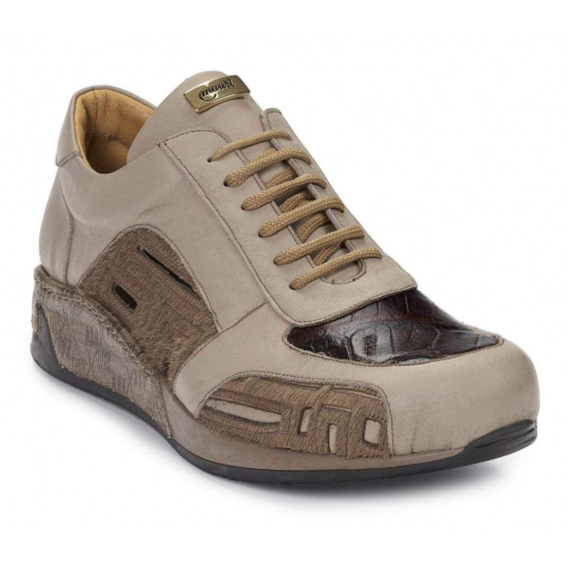 Mauri Tevere 8587 Sport Rust/Perforated Brown/Genuine Nappa/Baby Crocodile/Pony Casual Sneakers