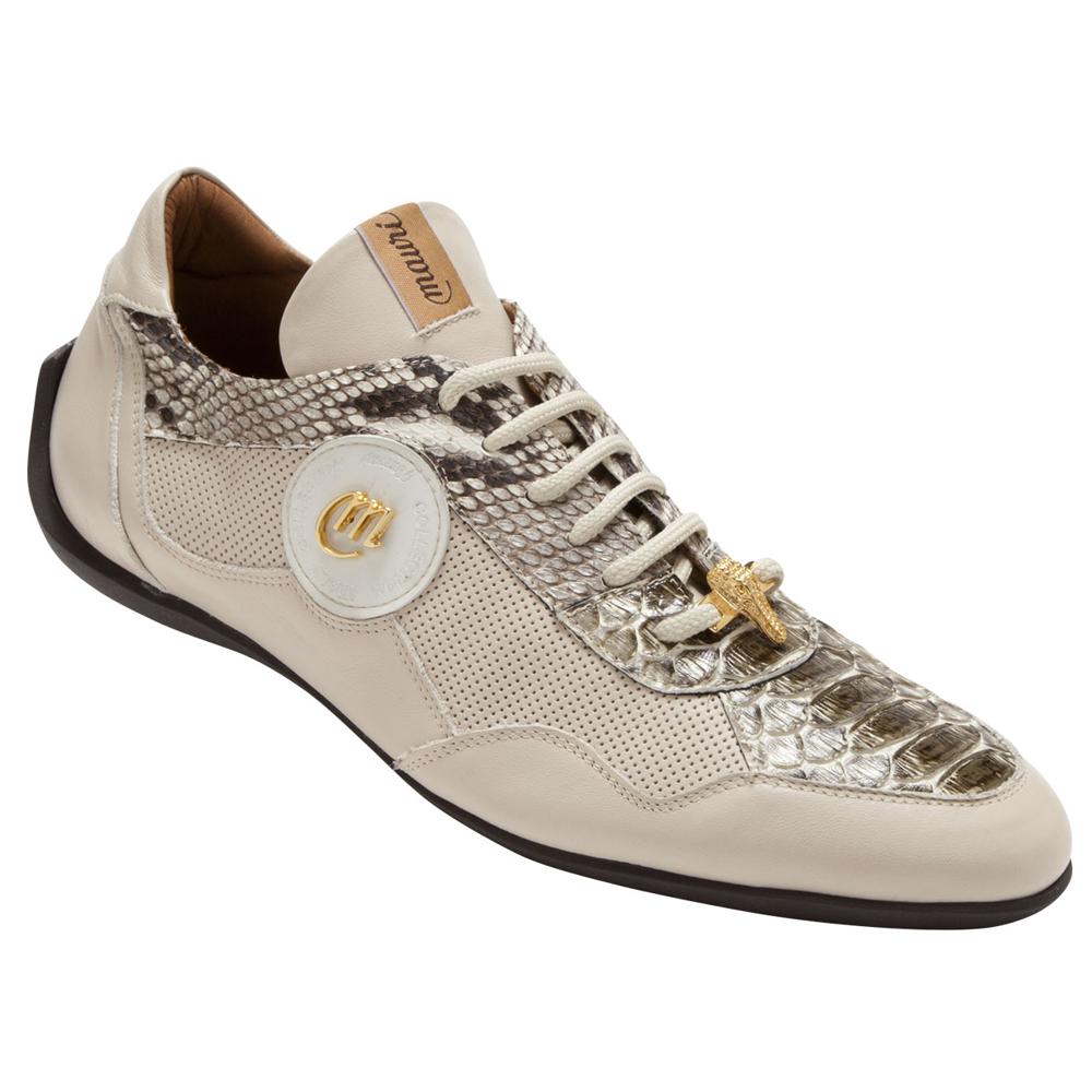 Mauri Titolo 8530 Cream/Olive Genuine Python Hand-Painted Nappa Leather Shoes