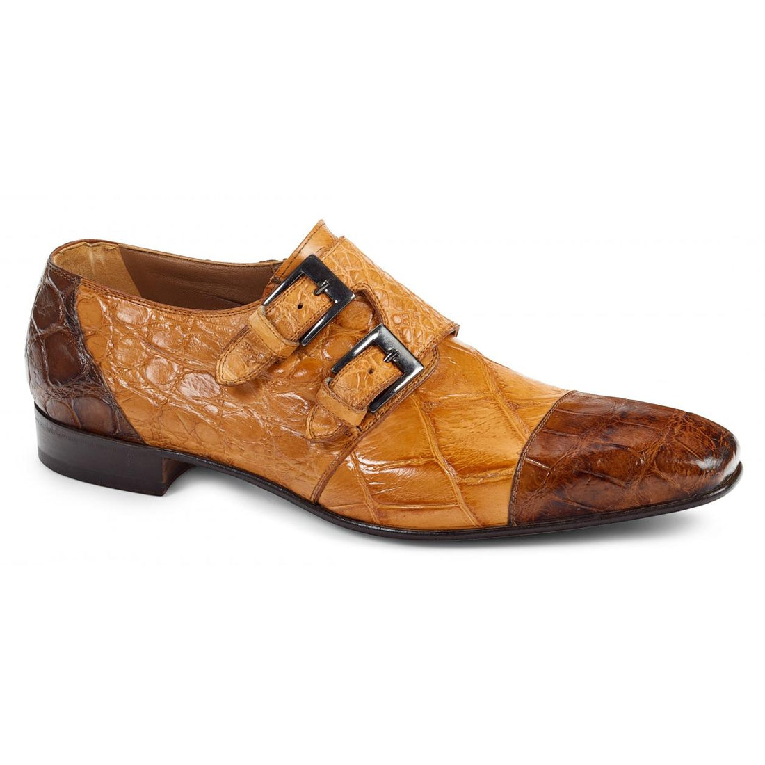 Mauri Traiano 1152 Br/y/Chestnut All Over Genuine Body Alligator H/-Painted Shoes 