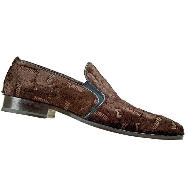 Mauri Truffle 4148 Brown All-Over Marbleized Pony Hair Genuine Leather Shoes