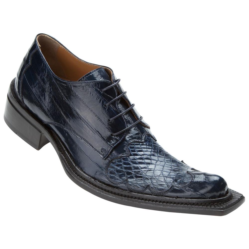 Mauri Viper 44295 Wonder Blue Genuine Eel Crocodile Shoes