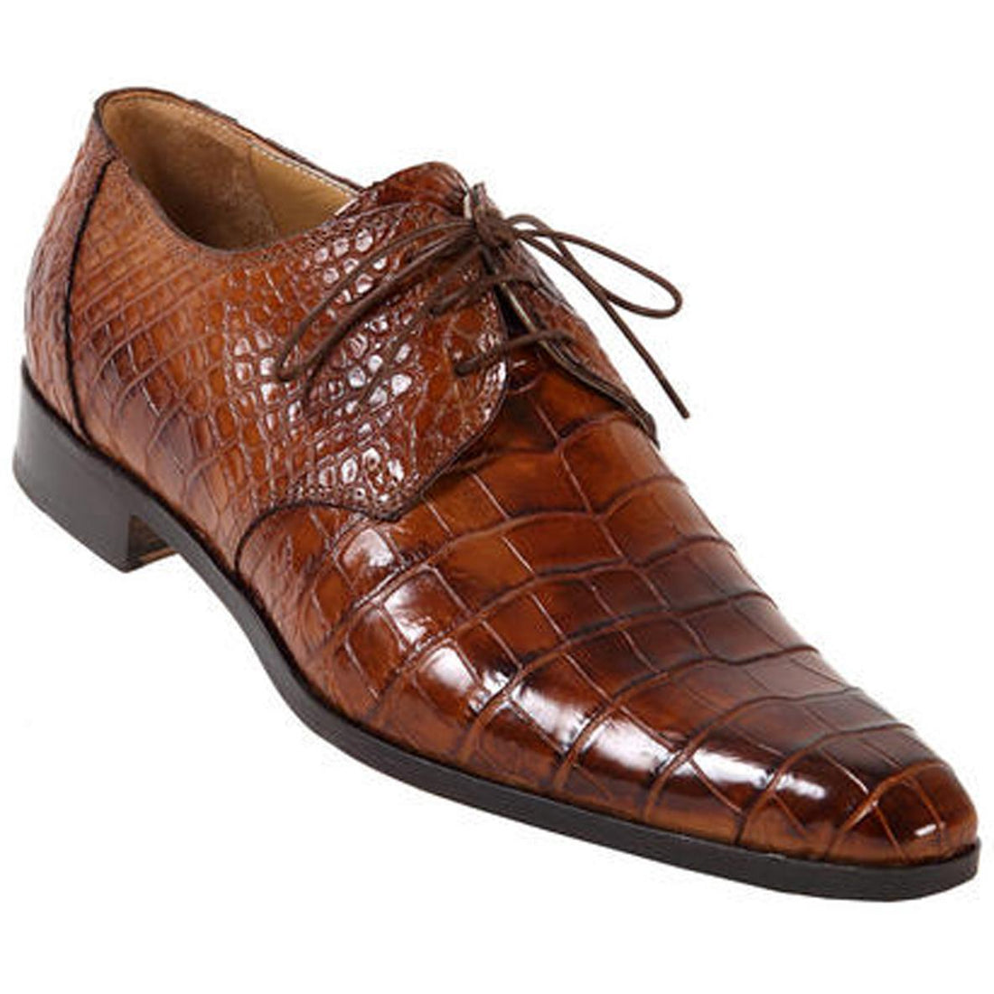 Mauri 2500 Rust Genuine All-Over Alligator Hand Painted Lace Up Shoes