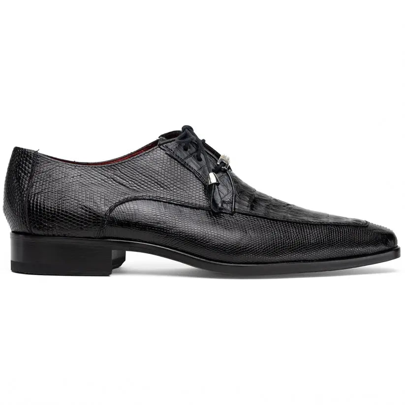 Marco Di Milano Merida Black Genuine Caiman Crocodile Oxfords