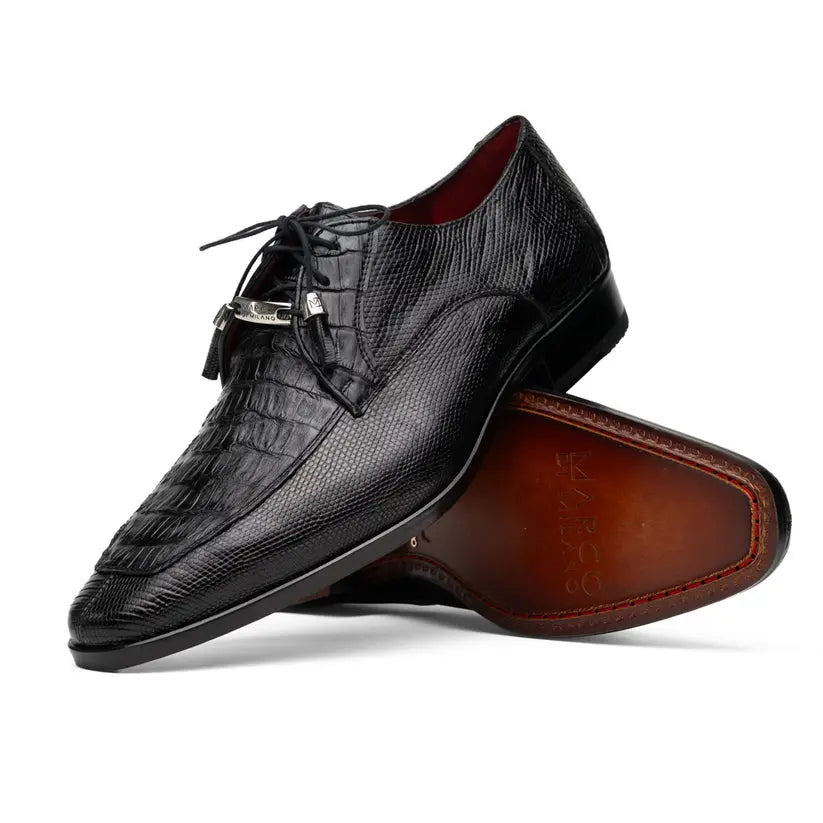 Marco Di Milano Merida Black Genuine Caiman Crocodile Oxfords