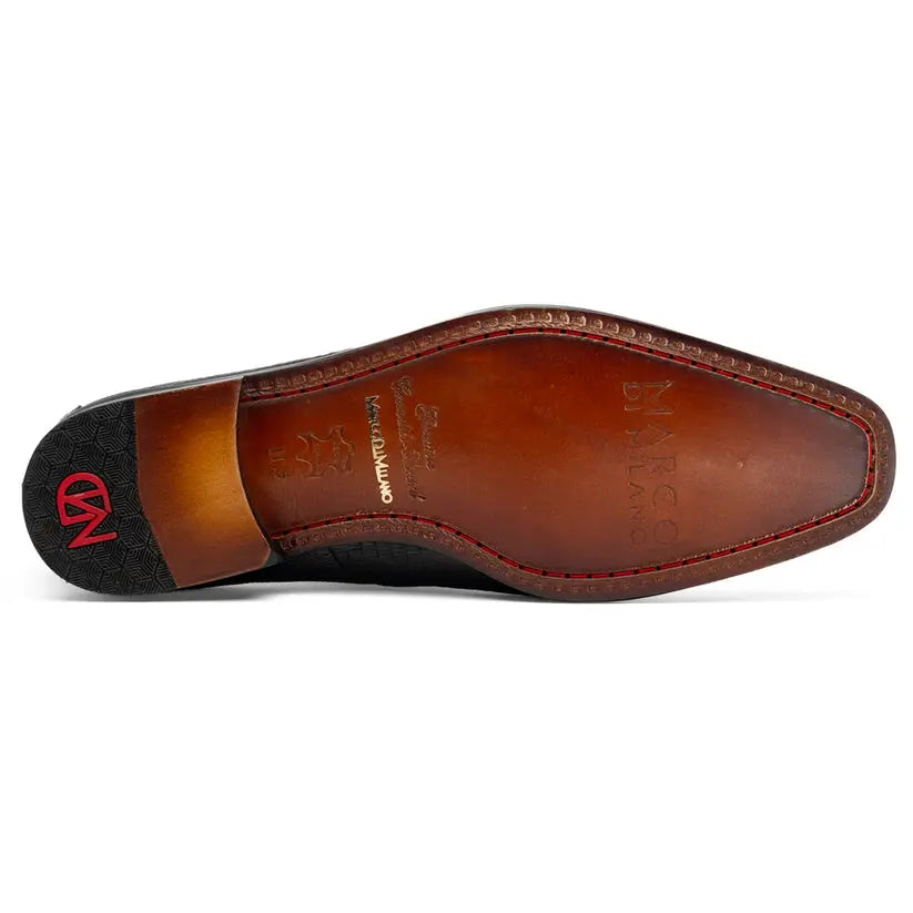 Marco Di Milano Merida Black Genuine Caiman Crocodile Oxfords