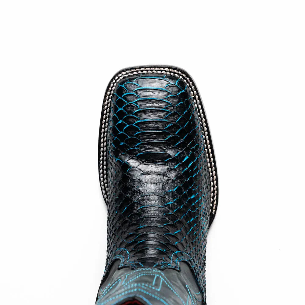Marco Di Milano Missouri Black/Blue Genuine Python Cowboy Boots