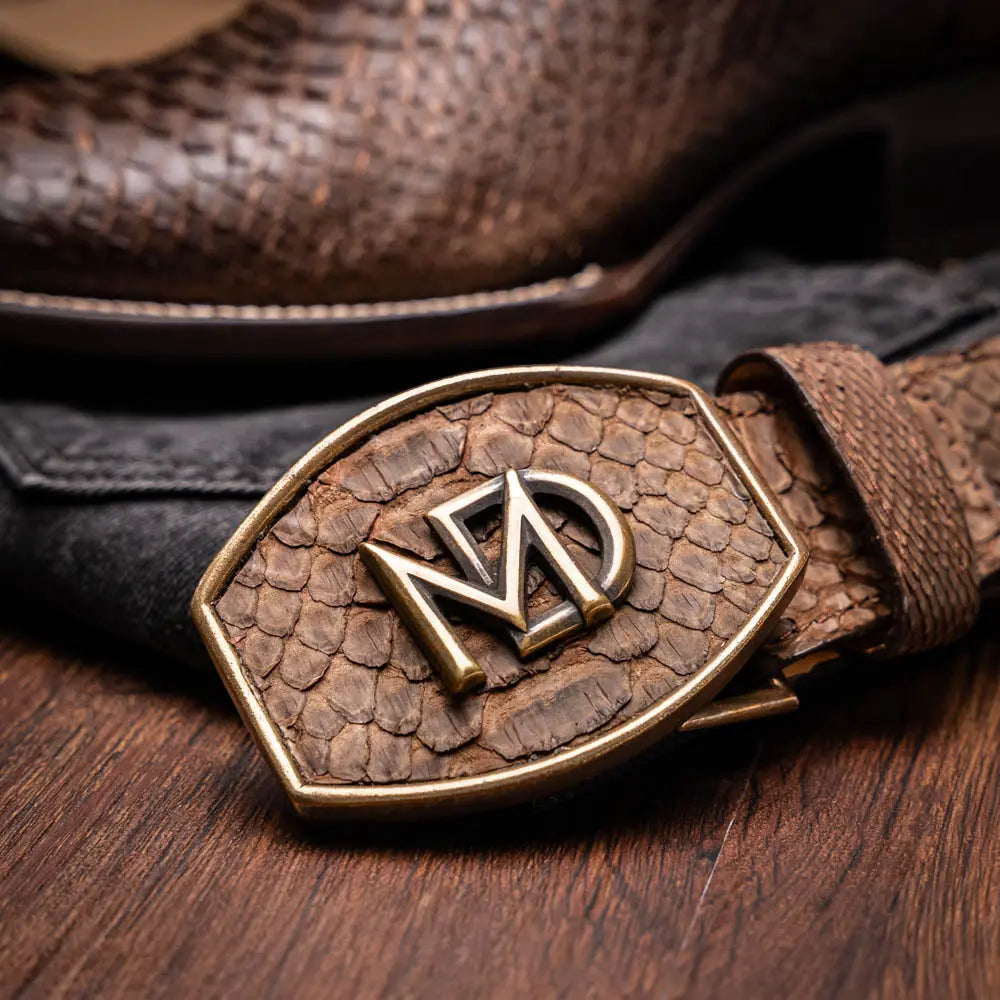 Marco Di Milano Missouri Brown Genuine Python Cowboy Boots