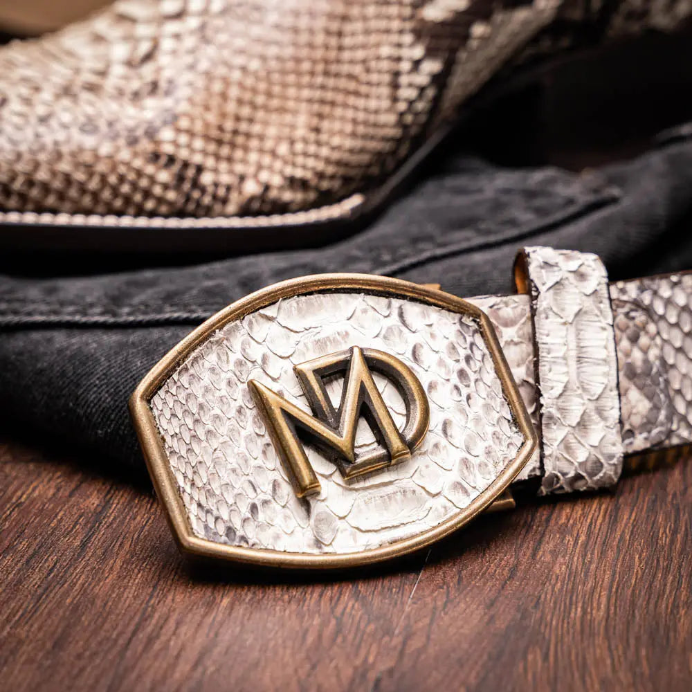 Marco Di Milano Missouri Natural Genuine Python Cowboy Boots