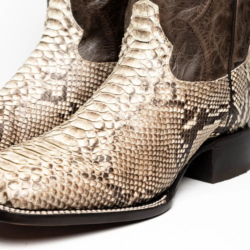 Marco Di Milano Missouri Natural Genuine Python Cowboy Boots
