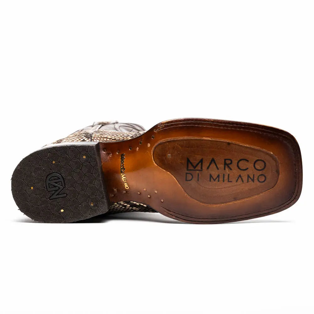 Marco Di Milano Missouri Natural Genuine Python Cowboy Boots