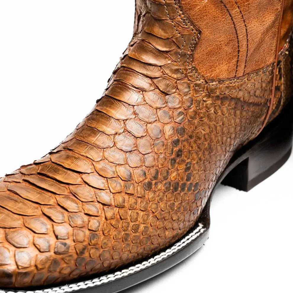 Marco Di Milano Missouri Cognac Genuine Python Cowboy Boots