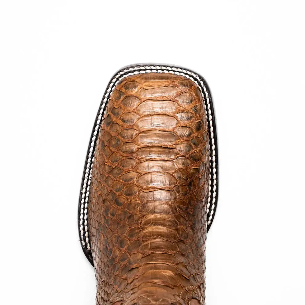 Marco Di Milano Missouri Cognac Genuine Python Cowboy Boots