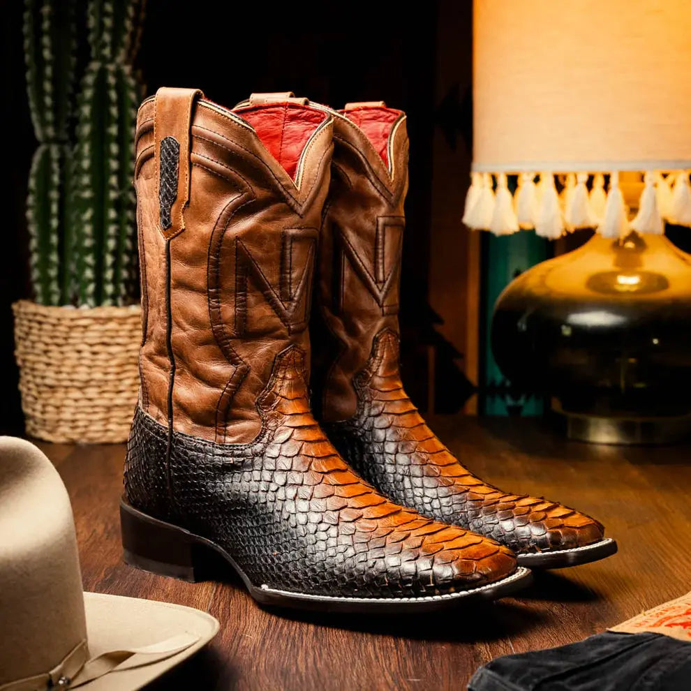 Marco Di Milano Missouri Lisboa Genuine Python Cowboy Boots