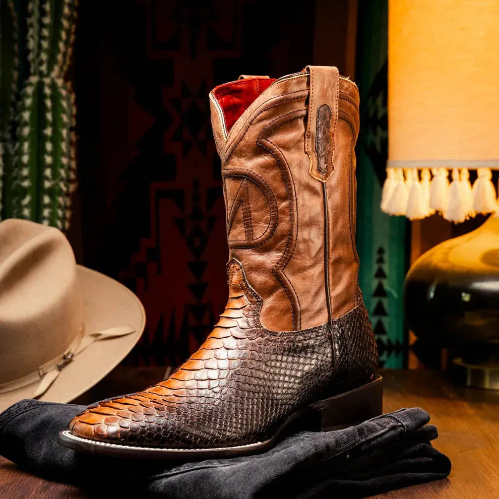 Marco Di Milano Missouri Lisboa Genuine Python Cowboy Boots