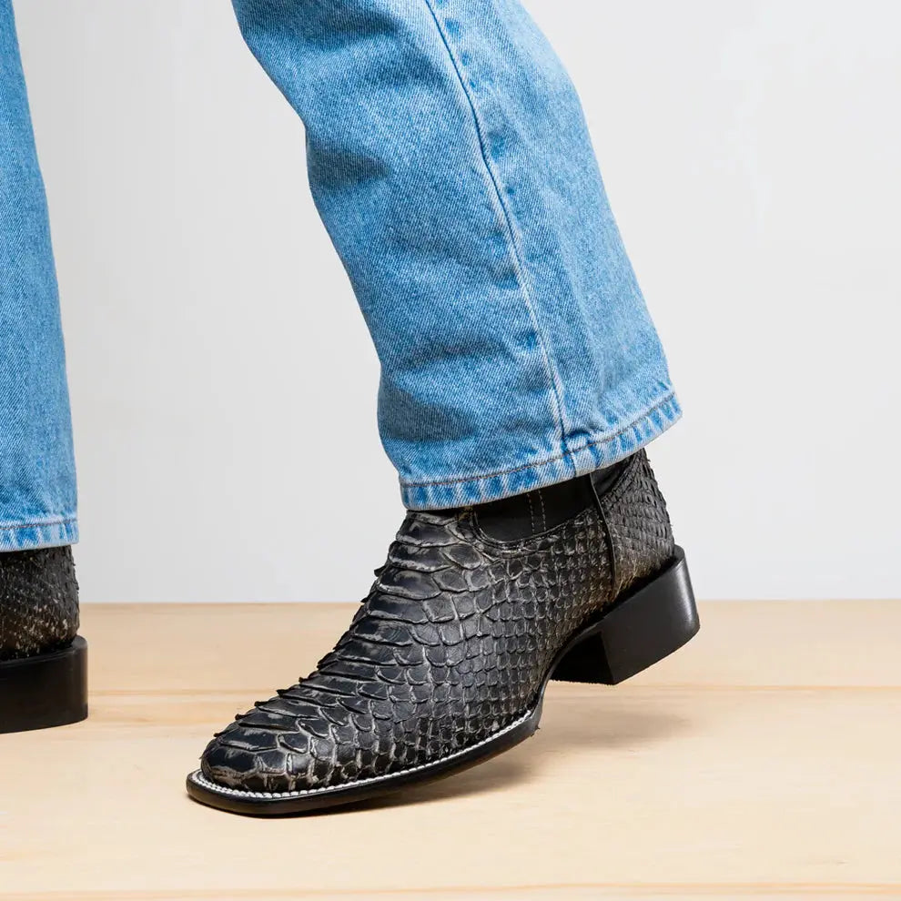 Marco Di Milano Missouri Stone White Genuine Python Cowboy Boots