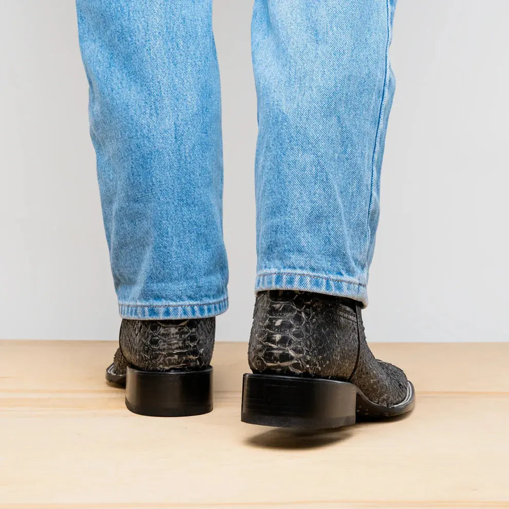 Marco Di Milano Missouri Stone White Genuine Python Cowboy Boots