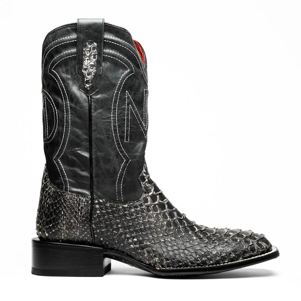 Marco Di Milano Missouri Stone White Genuine Python Cowboy Boots