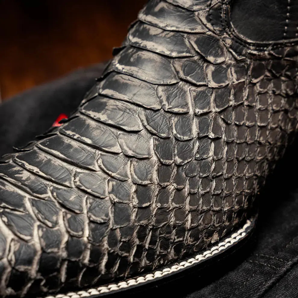 Marco Di Milano Missouri Stone White Genuine Python Cowboy Boots