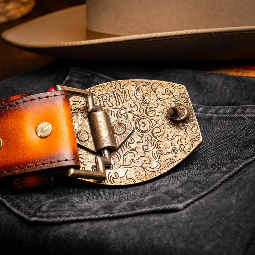 Marco Di Milano Montana Aged Maple Genuine Caiman Crocodile/Calf Belt