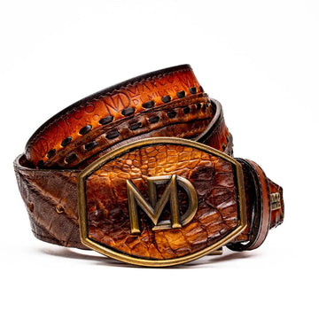 Marco Di Milano Montana Aged Maple Genuine Caiman Crocodile/Calf Belt