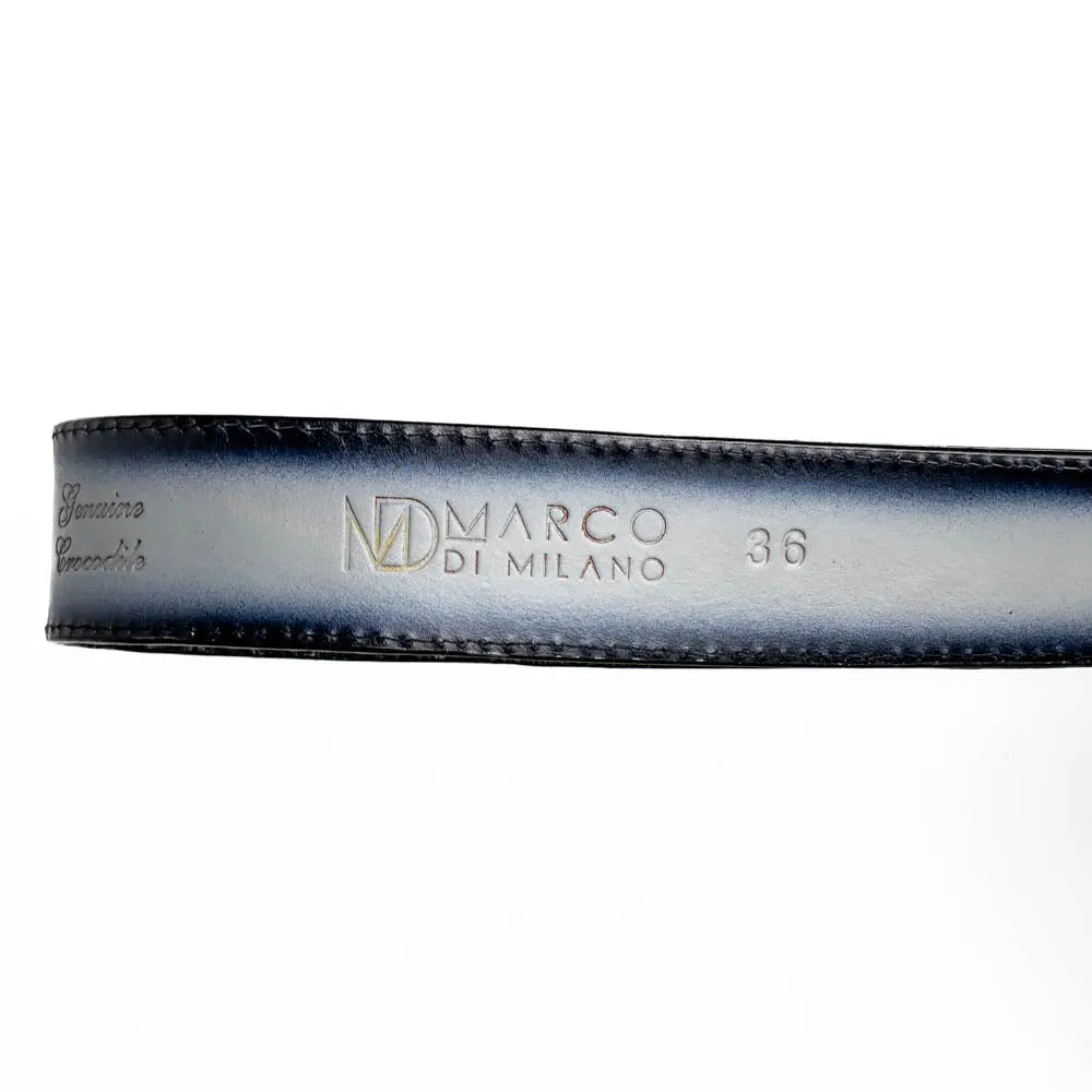 Marco Di Milano Montana Stone Gray Genuine Caiman Crocodile/Calf Belt