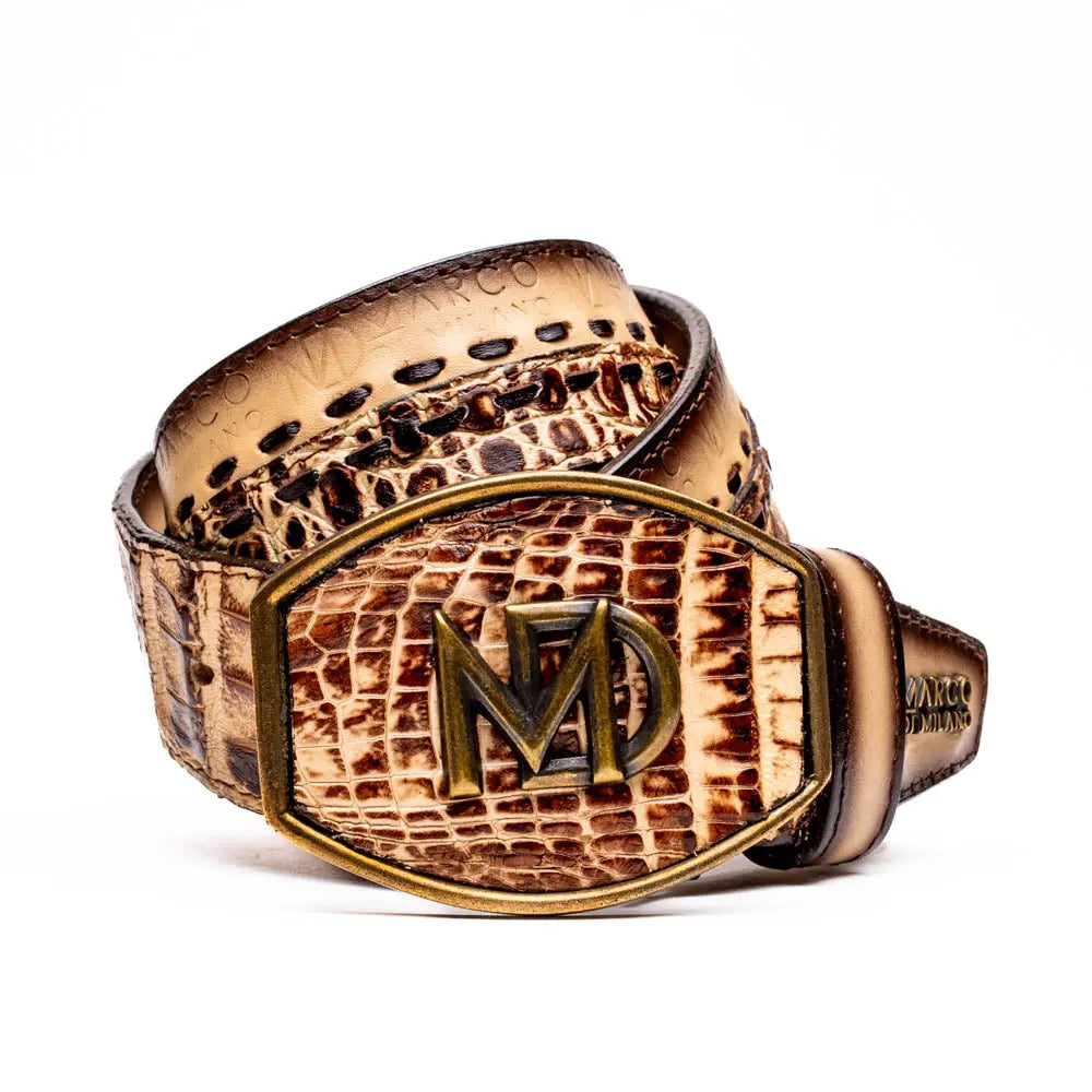 Marco Di Milano Montana Stone Orix Genuine Caiman Crocodile/Calf Belt