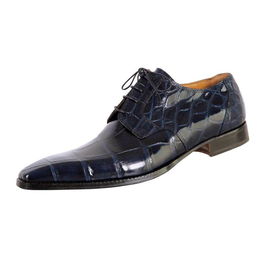 Mauri Navy Genuine Alligator Oxford Shoes 53127